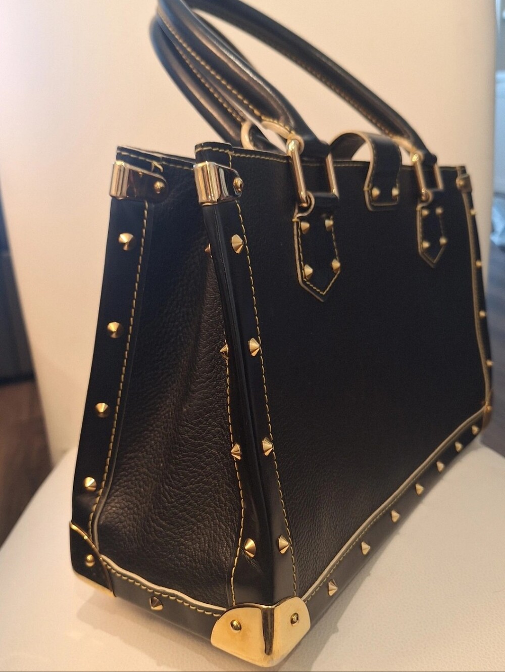 VINTAGE Louis Vuitton Black Suhali Le Fabuleux Leather Bag EUC - Picture 5 of 11